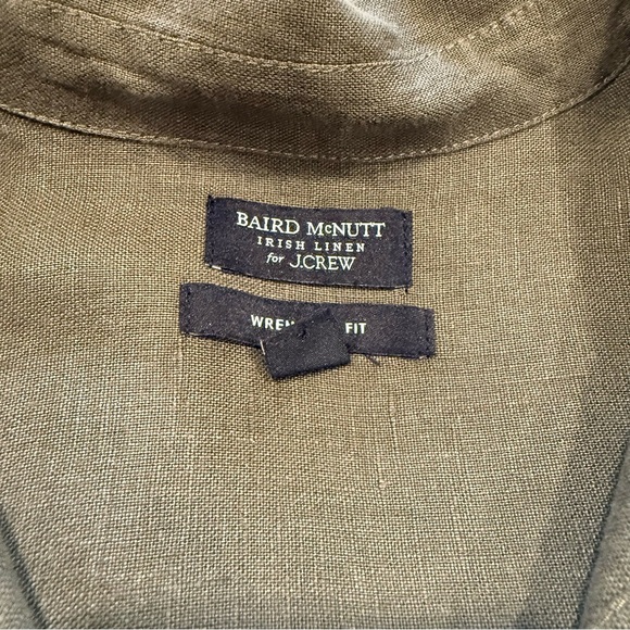 Olive Green Baird Mcnutt for J Crew Slim Fit Women’s Button-Up Shirt - Picture 3 of 5